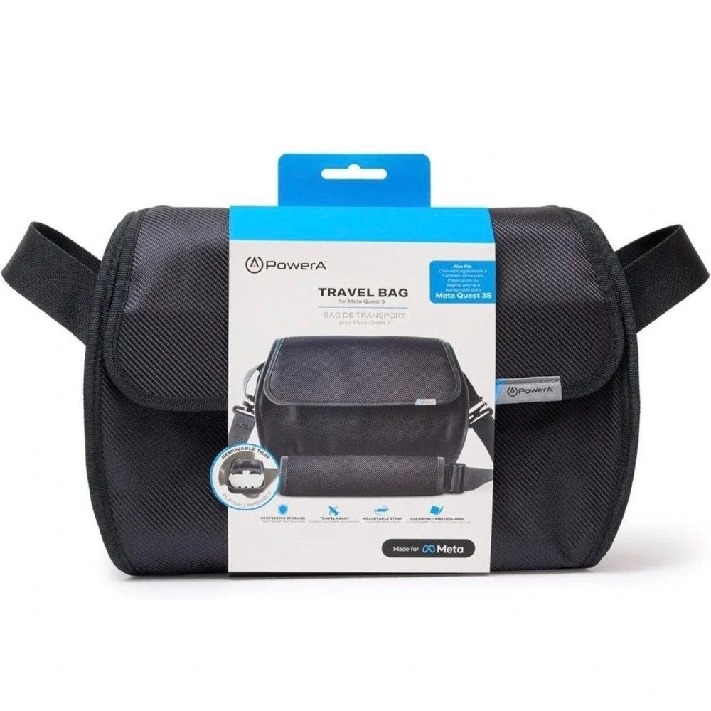 PowerA Travel Bag for Meta Quest 3 and 3S Black Protective VR Carrying Case NEW
